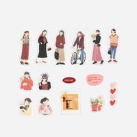 "Coordinate" Flake Stickers / Seal bits - Casual Red