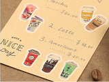 Japanese Washi Masking Stickers / Seal bits - Coffee Machine