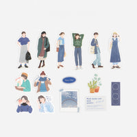 "Coordinate" Flake Stickers / Seal bits - Casual Blue