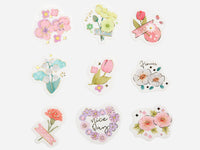 Japanese Washi Masking Stickers / Seal bits - Colorful Garden