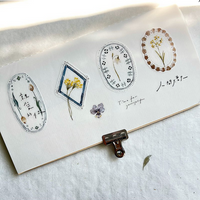 Pion Print-on Sticker / Pressed Flowers