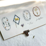 Pion Print-on Sticker / Pressed Flowers