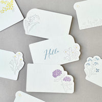 High Quality Letterpressed Washi Flora Mini Message Cards - Viola