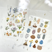Pion Print-on Sticker / Flower & Vase