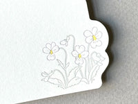 High Quality Letterpressed Washi Flora Mini Message Cards - Viola