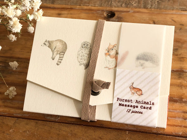 Picture Book Style Message Cards with a Case / Forrest Animals