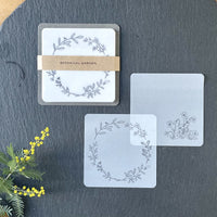 Botanical Glassine Paper Sticky Notes - Leaf Wreath