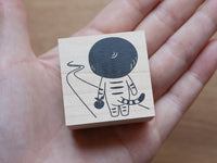 Kinoko Neko Japanese Wooden Rubber Stamp - Start