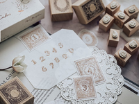 Meow Illustration – Floral Numbers (14 pieces set) Stamp Set