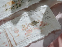 10% off - Meow Masking Tape with Release Paper / Little Houses - warm colors