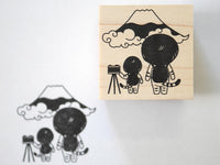 Kinoko Neko Japanese Wooden Rubber Stamp - Mountain Fuji