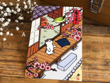Whimsical Cat Postcard by Yumiko Kobayashi - Vol.1