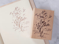 Meow Illustration / Beech wood stamp - Flower A