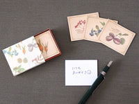 Picture Book Style Mini Message Cards in a matchbox / Tree Nuts