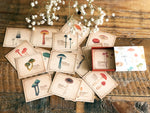 Picture Book Style Mini Message Cards in a matchbox / Mushroom