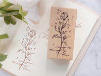 Meow Illustration / Beech wood stamp - Flower B