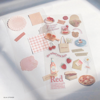 Q-Lia Chiltty Sheet of Stickers - Red