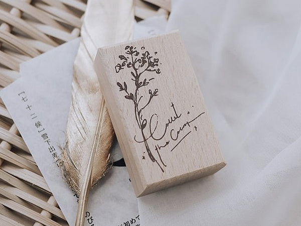 Meow Illustration / Beech wood stamp - Count the Colour