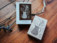Meow Illustration / Beech wood stamp - Dear Coffee I Need You