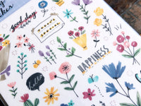 "Drawing" Sheet of Stickers / Flower