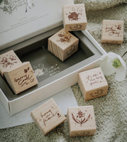 15% off - Meow Illustration / Good Vibes Only (8 pieces set) Stamp Set