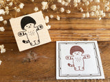 Kinoko Neko Japanese Wooden Rubber Stamp - Baby Mushroom Cat