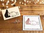 Kinoko Neko Japanese Wooden Rubber Stamp - Zzzz