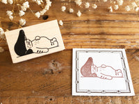 Kinoko Neko Japanese Wooden Rubber Stamp - Zzzz