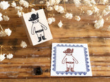 15% off - Kinoko Neko Japanese Wooden Rubber Stamp - Cat in the Boots
