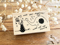 Nonnlala Original Rubber Stamp - Girl & Elephant