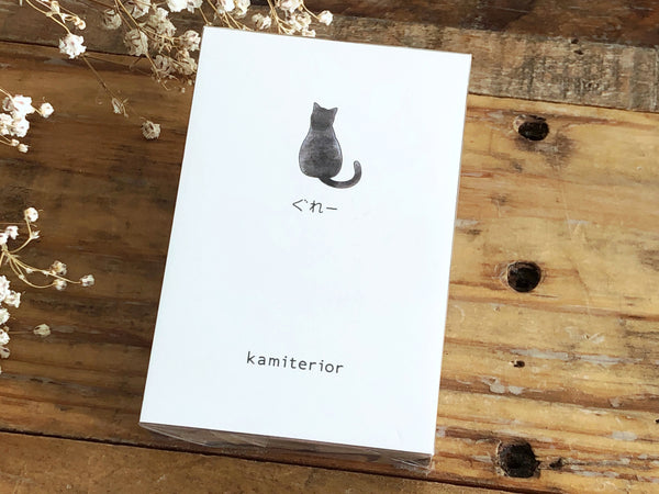 Kamiterior Mini Memo Pad - Gray Cat