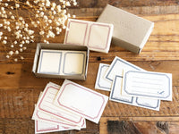 Oeda Original Letterpress Label Sticker - Box Blue & Red (72 Pieces)