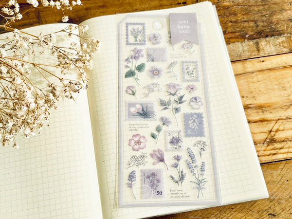 Pressed Flower Sheet of Stickers / Lilac