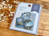 Pressed Flower Flake Stickers / Cobalt