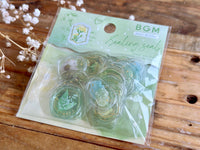 Clear Sealing Seal Stickers / Seal bits - Flower Jewelry Box Green