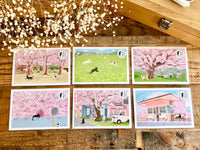 Tabineko Postcard - Spring