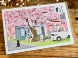 Tabineko Postcard - Spring