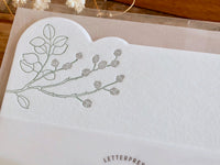 High Quality Letterpressed Washi Flora Mini Message Cards - Eucalyptus