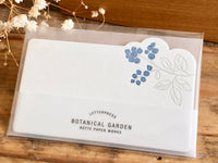 High Quality Letterpressed Washi Flora Mini Message Cards - Blueberry