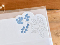 High Quality Letterpressed Washi Flora Mini Message Cards - Blueberry