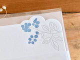 High Quality Letterpressed Washi Flora Mini Message Cards - Blueberry