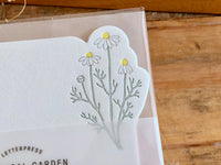 High Quality Letterpressed Washi Flora Mini Message Cards - Chamomile