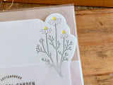 High Quality Letterpressed Washi Flora Mini Message Cards - Chamomile