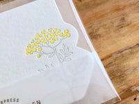 High Quality Letterpressed Washi Flora Mini Message Cards - Tansy