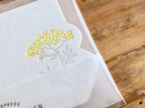 High Quality Letterpressed Washi Flora Mini Message Cards - Tansy
