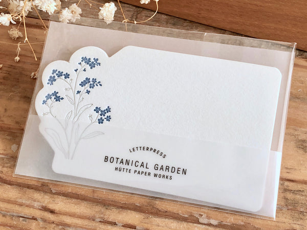 High Quality Letterpressed Washi Flora Mini Message Cards - Forget-me-not
