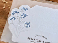 High Quality Letterpressed Washi Flora Mini Message Cards - Forget-me-not