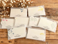 High Quality Letterpressed Washi Flora Mini Message Cards - Forget-me-not