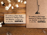 Kubominoki Original Wooden Rubber Stamp - Happiness