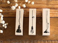 Kubominoki Original Wooden Rubber Stamp - Lamp B